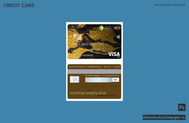 Beispielvorschau der Visa Goldkarte der Bank von Khartum im Sudan